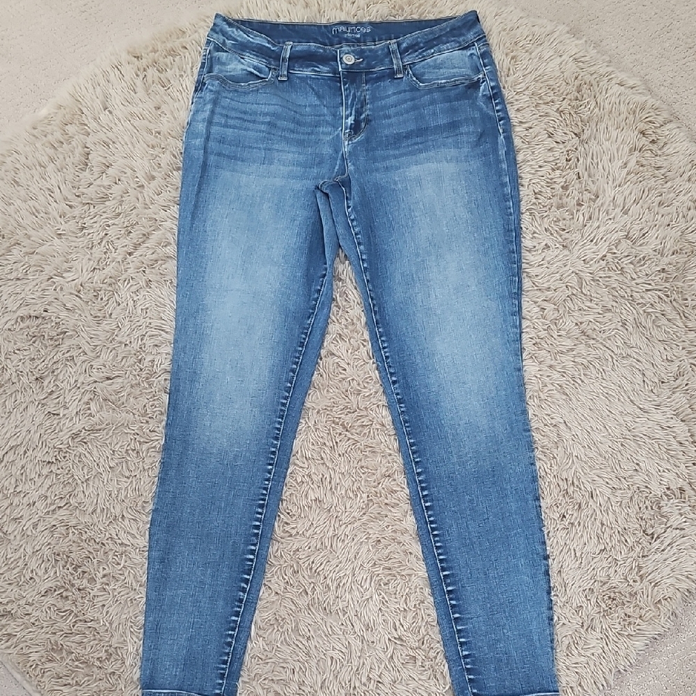 Maurice's Women's Light Blue Skinny Jeans, Mid-Rise, Large X-Long